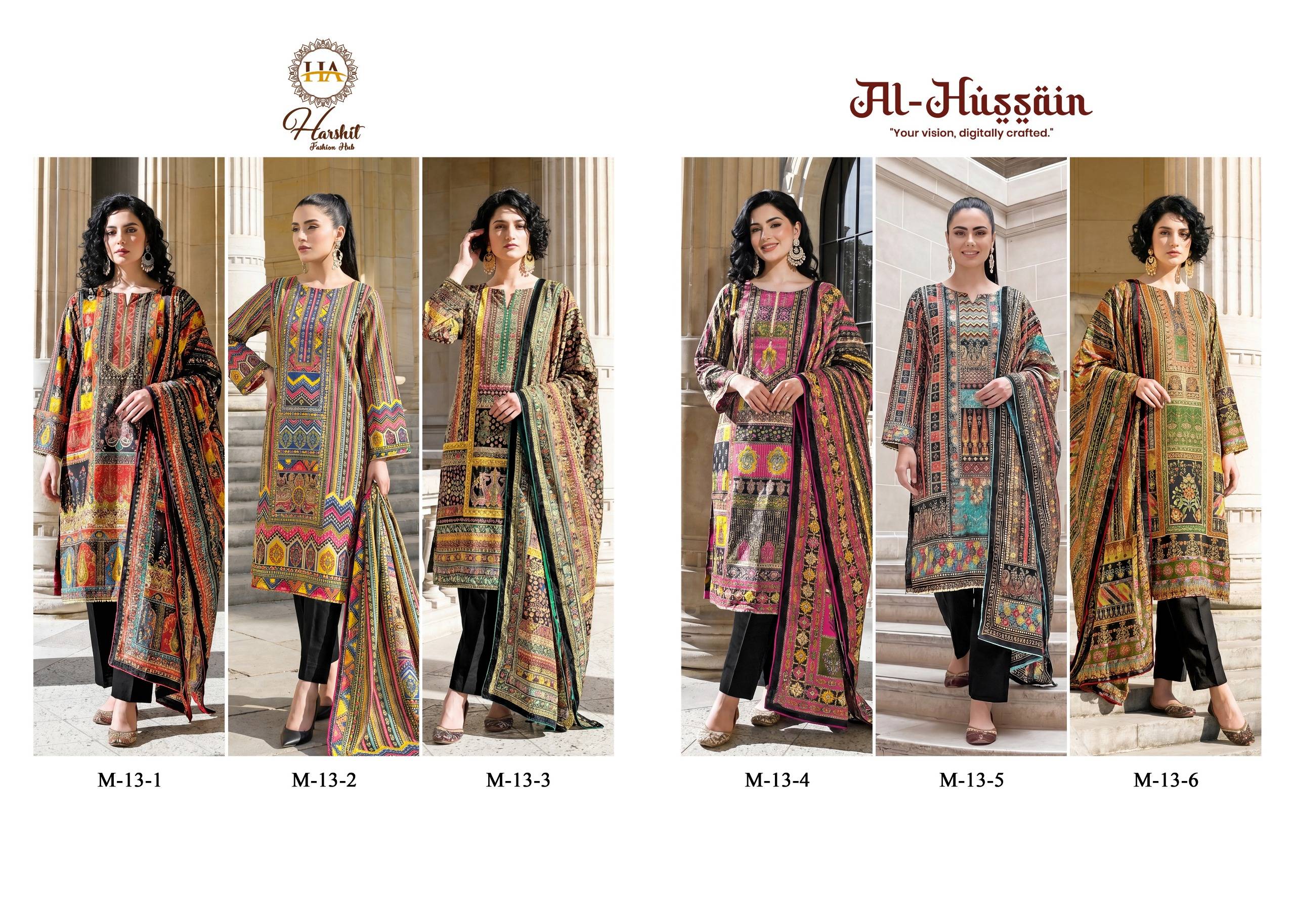 AL HUSSAIN By Alok Suit Beautiful Festive Suits Stylish Fancy Colorful Casual Wear & Ethnic Wear Pure jam Print Dresses At Wholesale Price